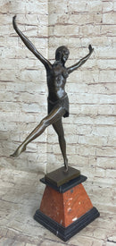 Signed Chiparus Charming Dancer Bronze Marble 24'' Sculpture