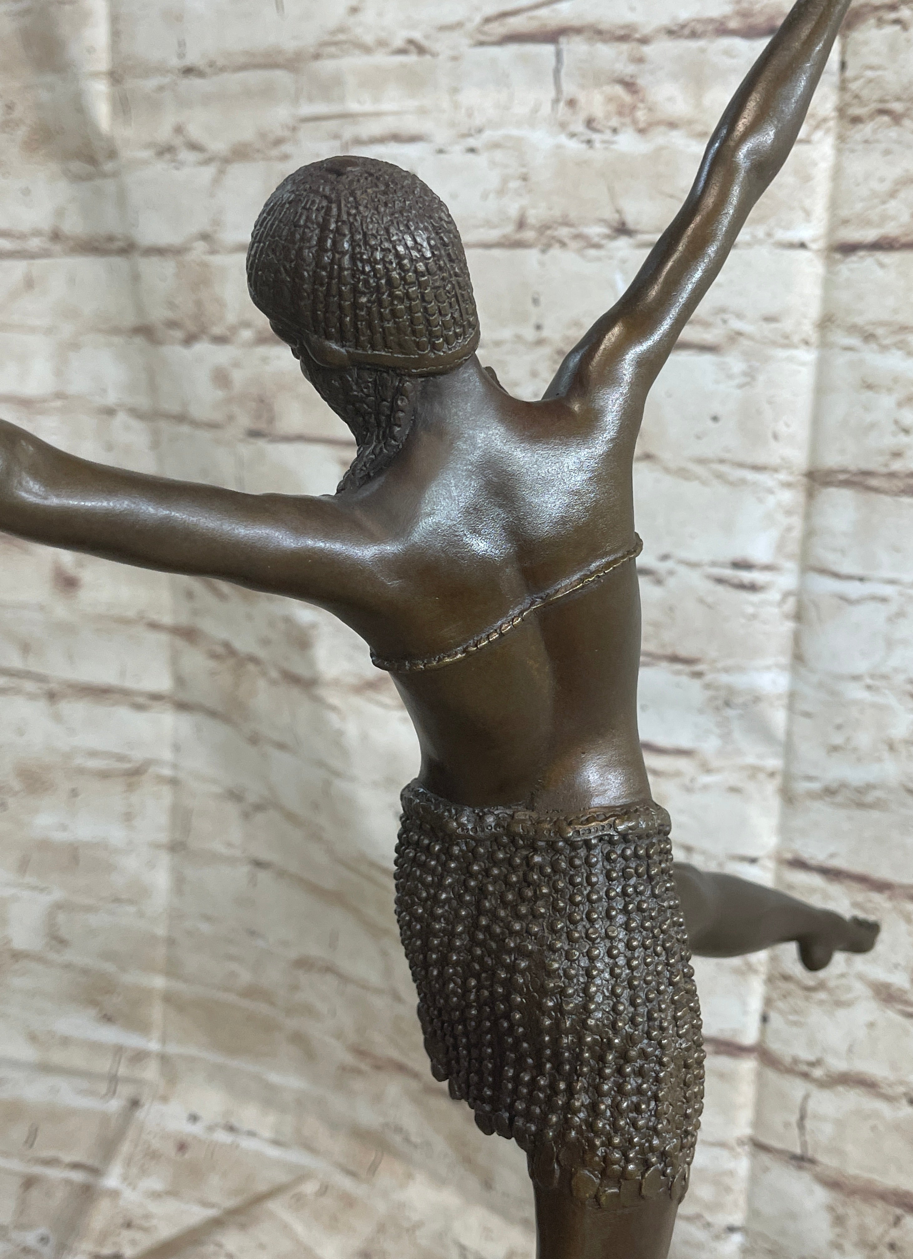 Signed Chiparus Charming Dancer Bronze Marble 24'' Sculpture