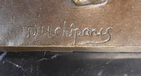 Signed Chiparus Charming Dancer Bronze Marble 24'' Sculpture