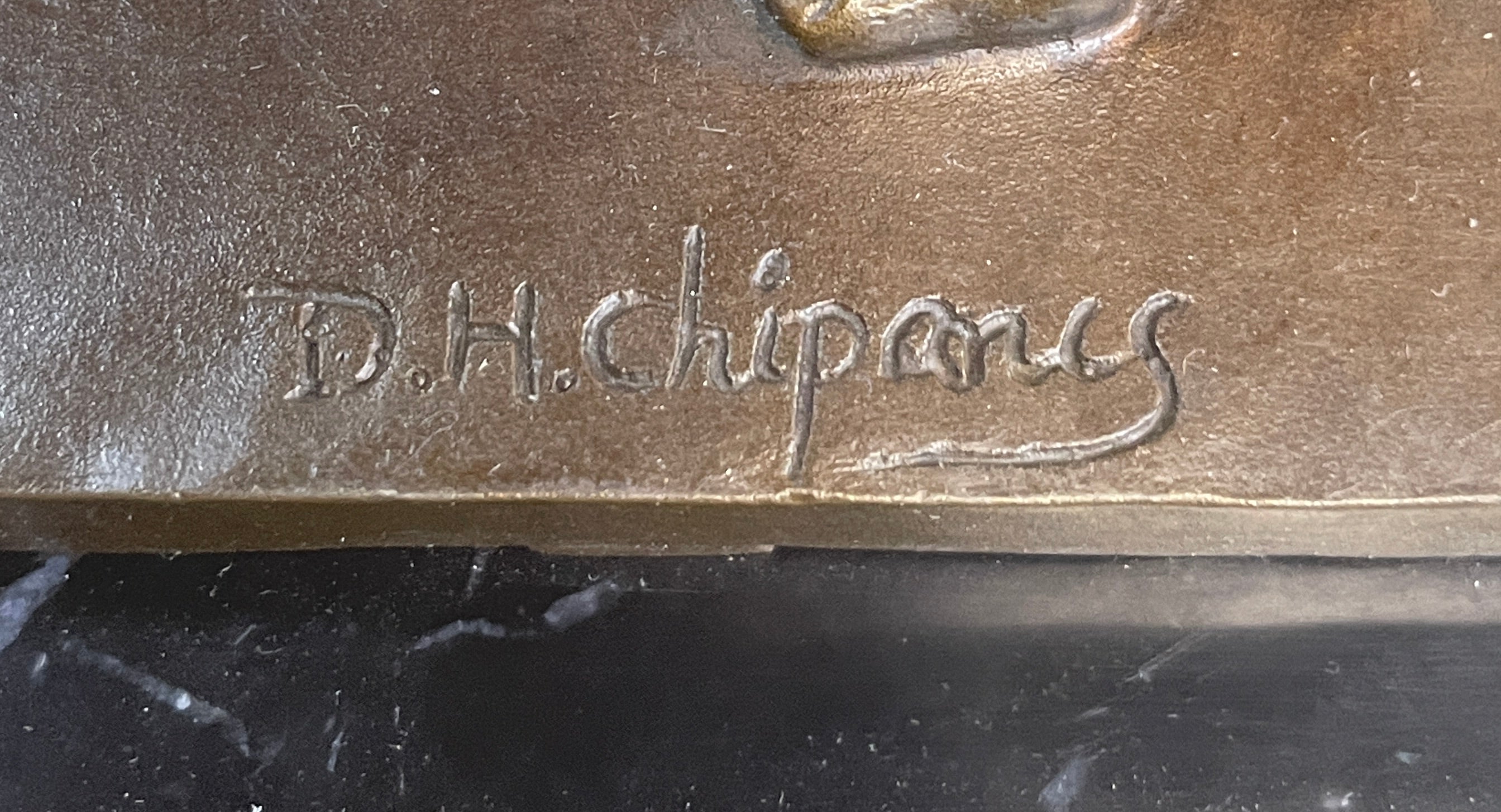 Signed Chiparus Charming Dancer Bronze Marble 24'' Sculpture