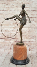 D. Alonzo Art Deco Bronze Ballerina on Marble Pedestal