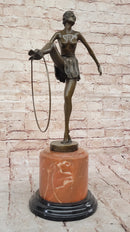 D. Alonzo Art Deco Bronze Ballerina on Marble Pedestal