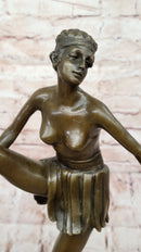 D. Alonzo Art Deco Bronze Ballerina on Marble Pedestal