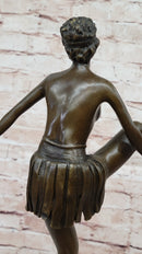D. Alonzo Art Deco Bronze Ballerina on Marble Pedestal