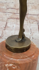 D. Alonzo Art Deco Bronze Ballerina on Marble Pedestal