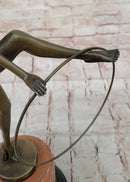D. Alonzo Art Deco Bronze Ballerina on Marble Pedestal