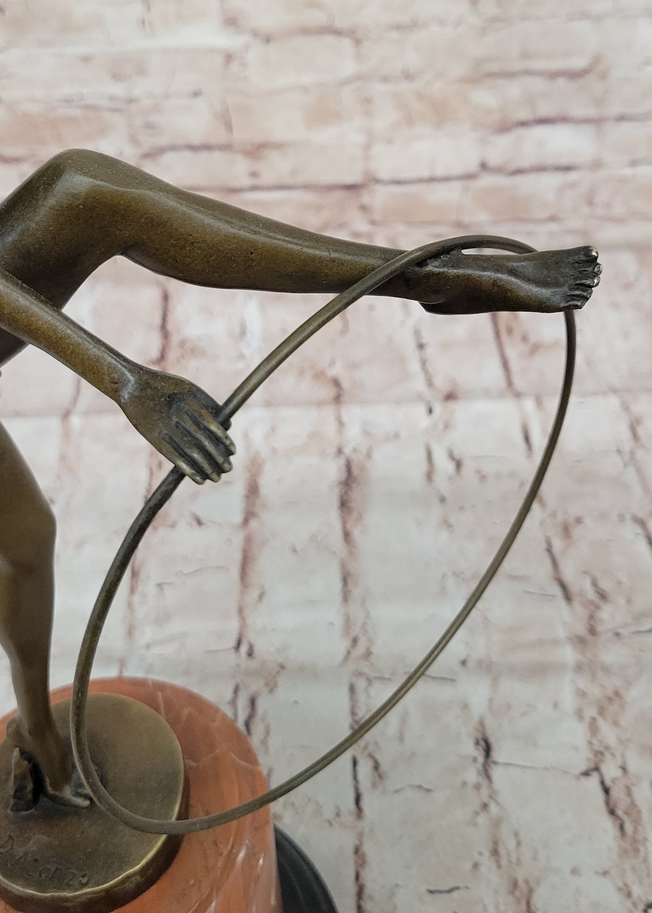 D. Alonzo Art Deco Bronze Ballerina on Marble Pedestal