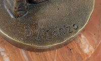 D. Alonzo Art Deco Bronze Ballerina on Marble Pedestal