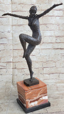 Art Deco Dancer Flapper Chiparus Bronze Sculpture 21" x 13"