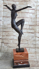 Art Deco Dancer Flapper Chiparus Bronze Sculpture 21" x 13"