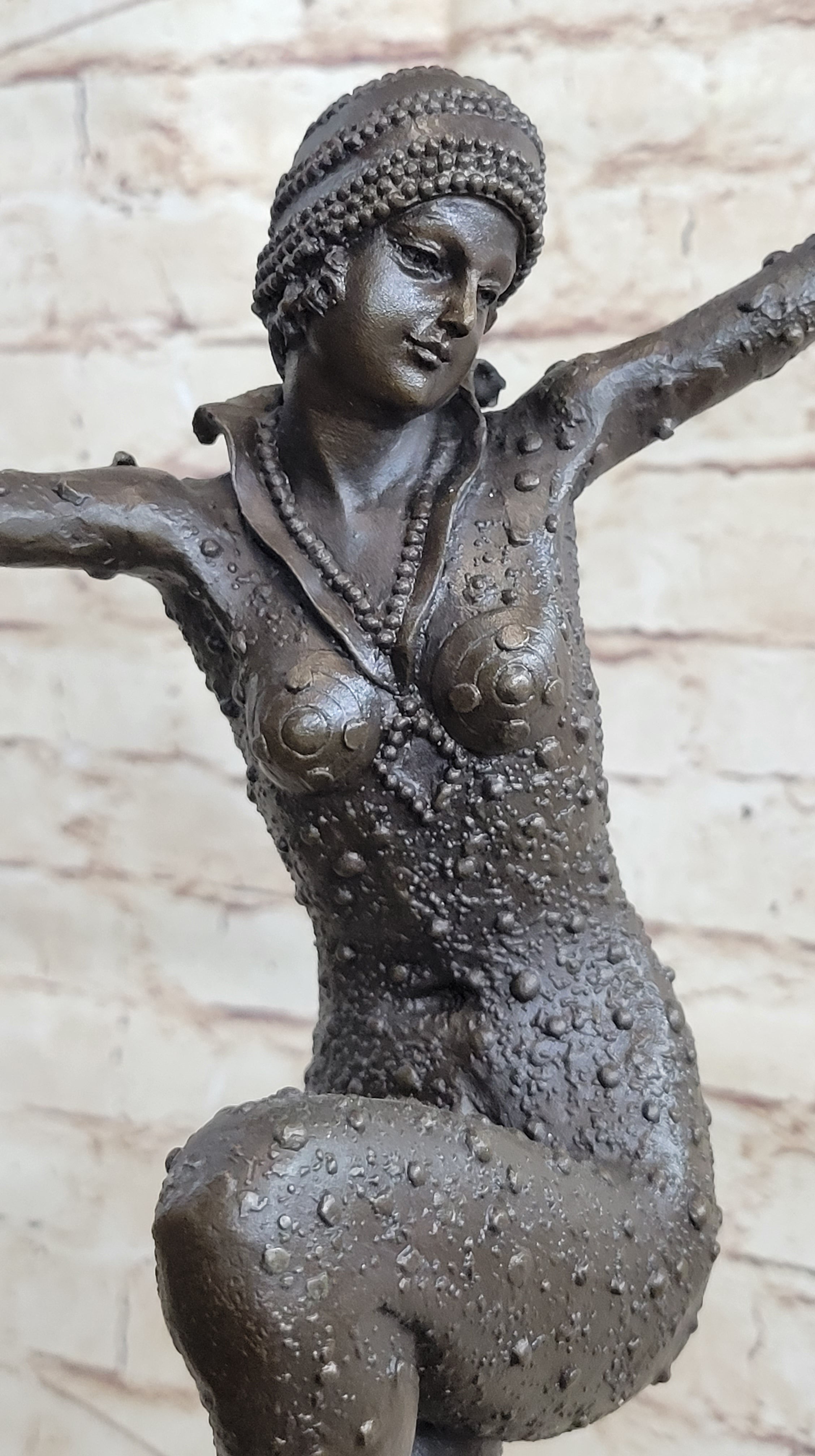 Art Deco Dancer Flapper Chiparus Bronze Sculpture 21" x 13"