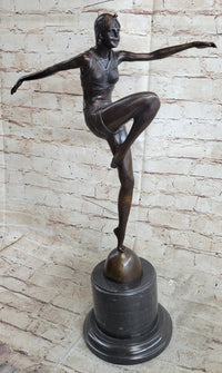 Art Deco Flapper Dancer Bronze Sculpture by Demetre Chiparus