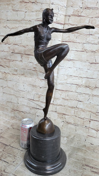 Art Deco Flapper Dancer Bronze Sculpture by Demetre Chiparus