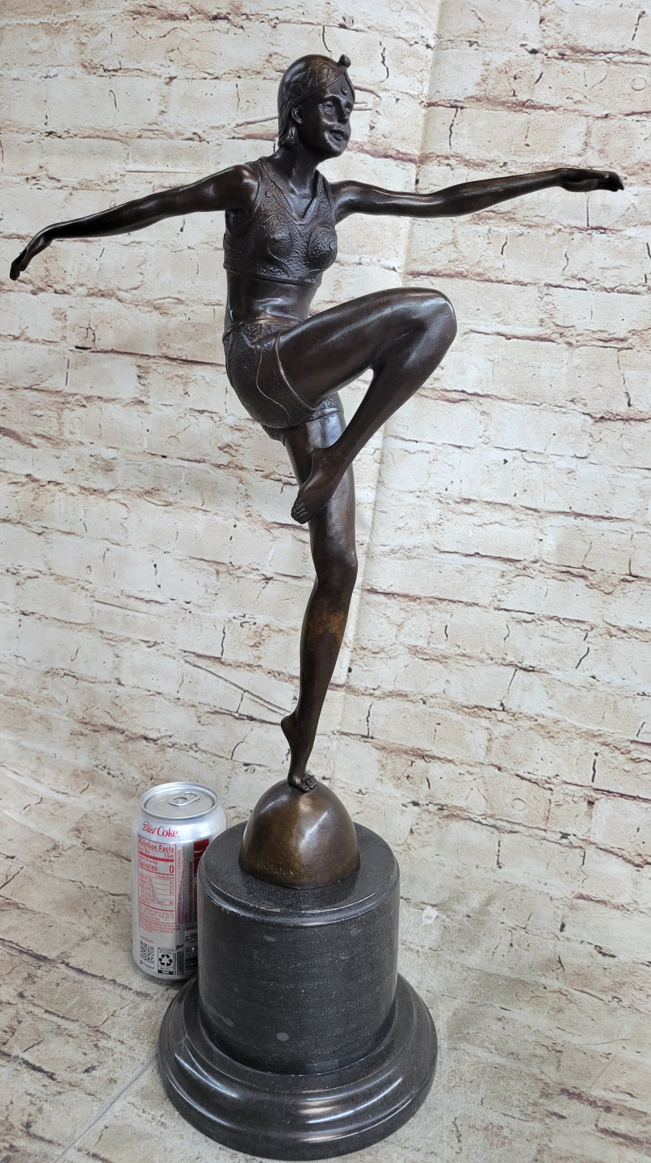 Art Deco Flapper Dancer Bronze Sculpture by Demetre Chiparus