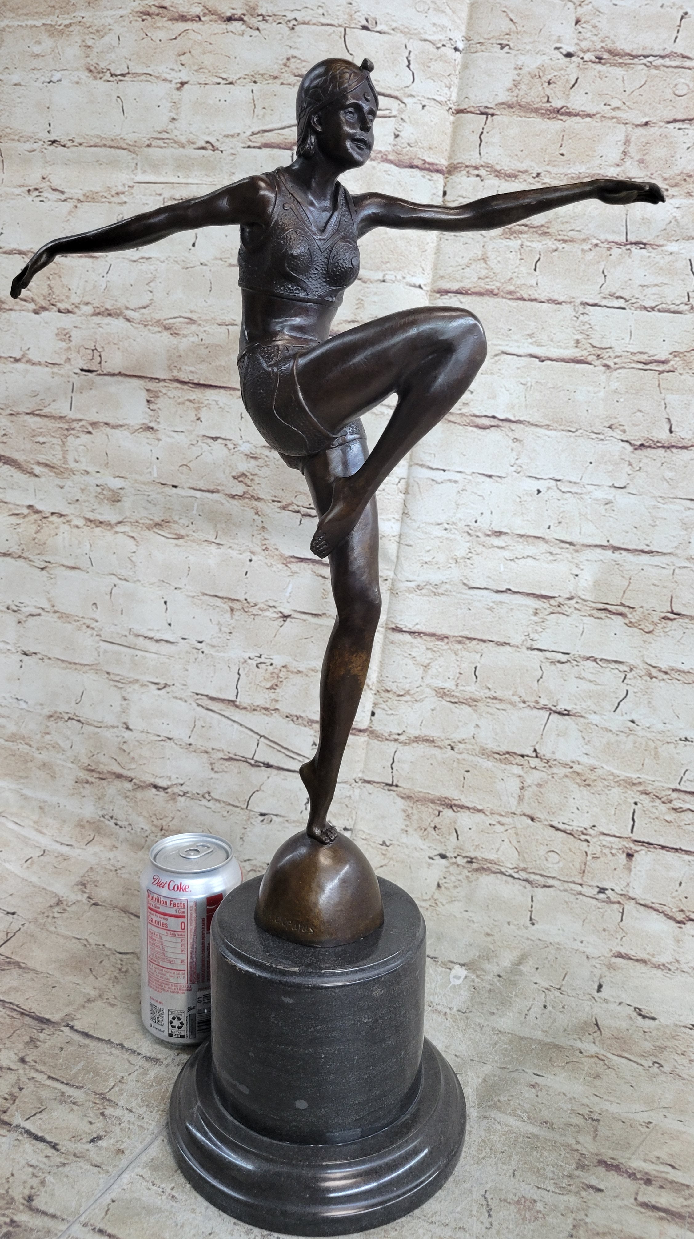 Art Deco Flapper Dancer Bronze Sculpture by Demetre Chiparus