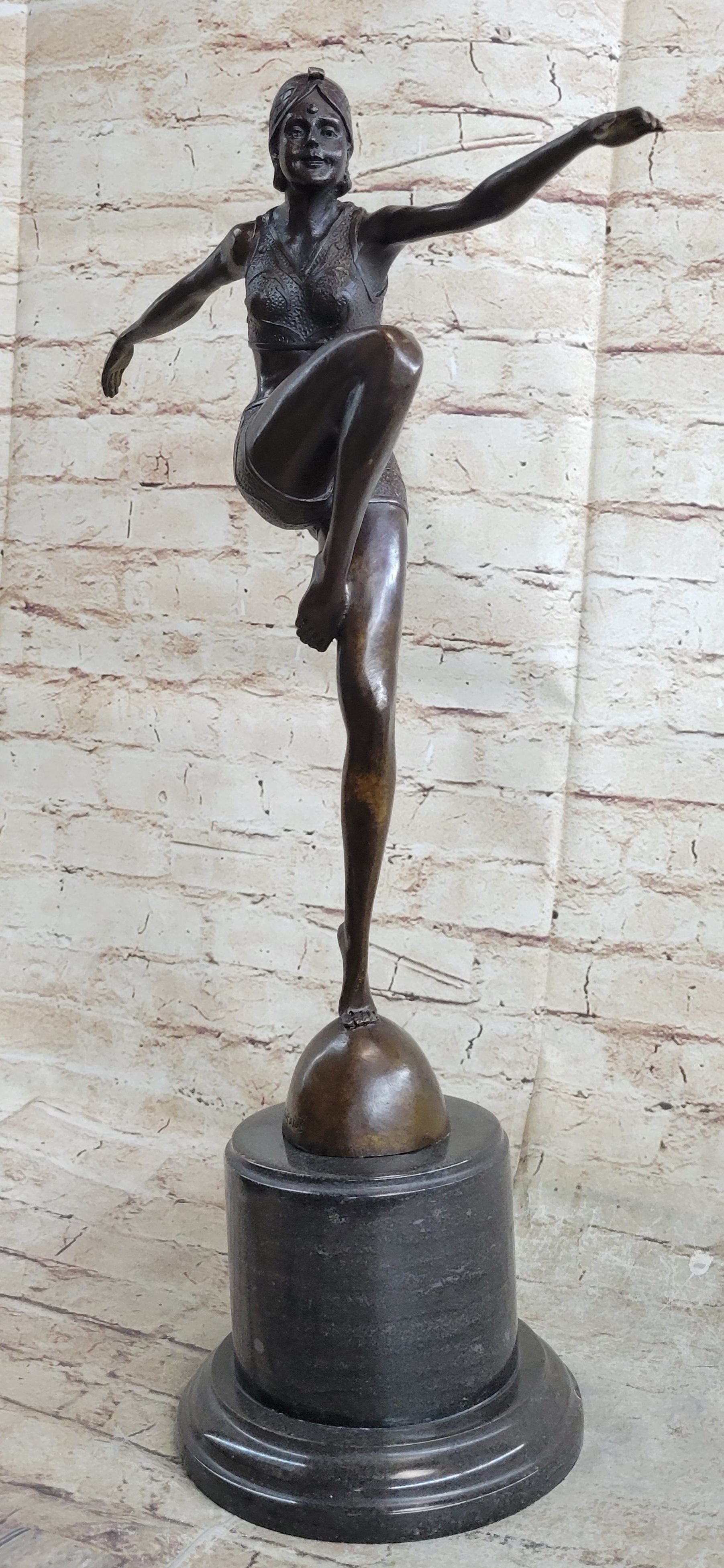 Art Deco Flapper Dancer Bronze Sculpture by Demetre Chiparus