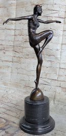 Art Deco Flapper Dancer Bronze Sculpture by Demetre Chiparus