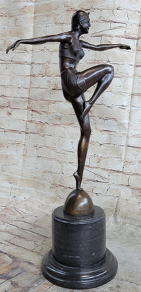 Art Deco Flapper Dancer Bronze Sculpture by Demetre Chiparus