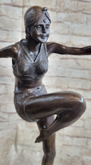 Art Deco Flapper Dancer Bronze Sculpture by Demetre Chiparus