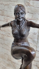 Art Deco Flapper Dancer Bronze Sculpture by Demetre Chiparus