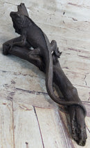 Bronze Iguana on Tree Branch Sculpture Classic Reptile Artwork