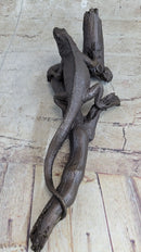 Bronze Iguana on Tree Branch Sculpture Classic Reptile Artwork