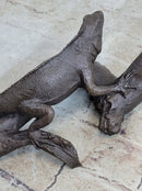 Bronze Iguana on Tree Branch Sculpture Classic Reptile Artwork