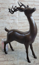 Signed Miguel Lopez Stag Buck Deer Bronze Sculpture