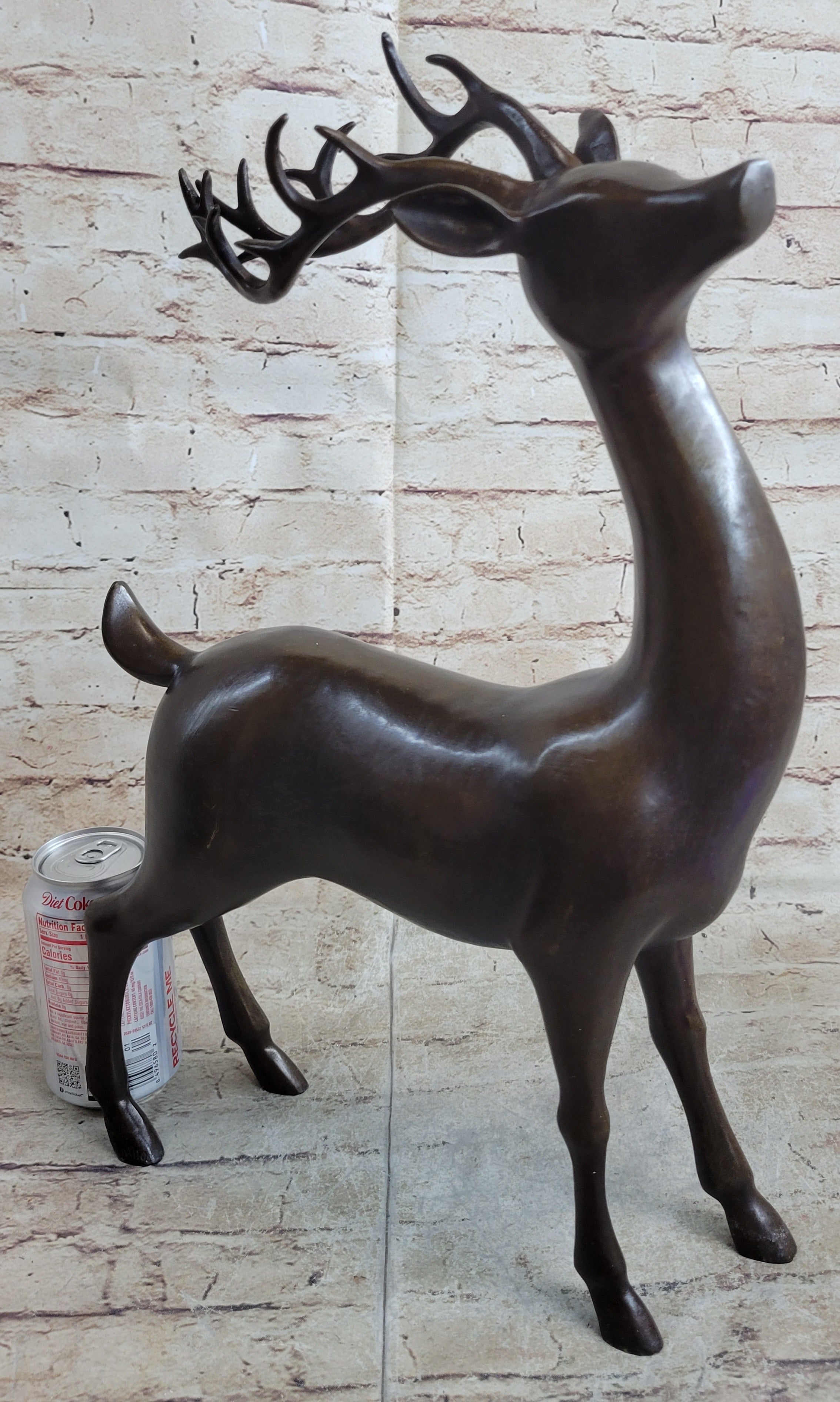 Signed Miguel Lopez Stag Buck Deer Bronze Sculpture