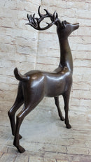 Signed Miguel Lopez Stag Buck Deer Bronze Sculpture