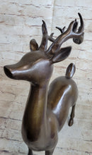 Signed Miguel Lopez Stag Buck Deer Bronze Sculpture