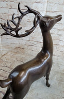 Signed Miguel Lopez Stag Buck Deer Bronze Sculpture