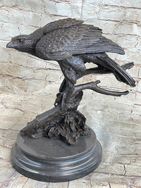 Handmade 100% Real Bronze Statue AMERICAN BALD EAGLE Figure Sculpture Figurine