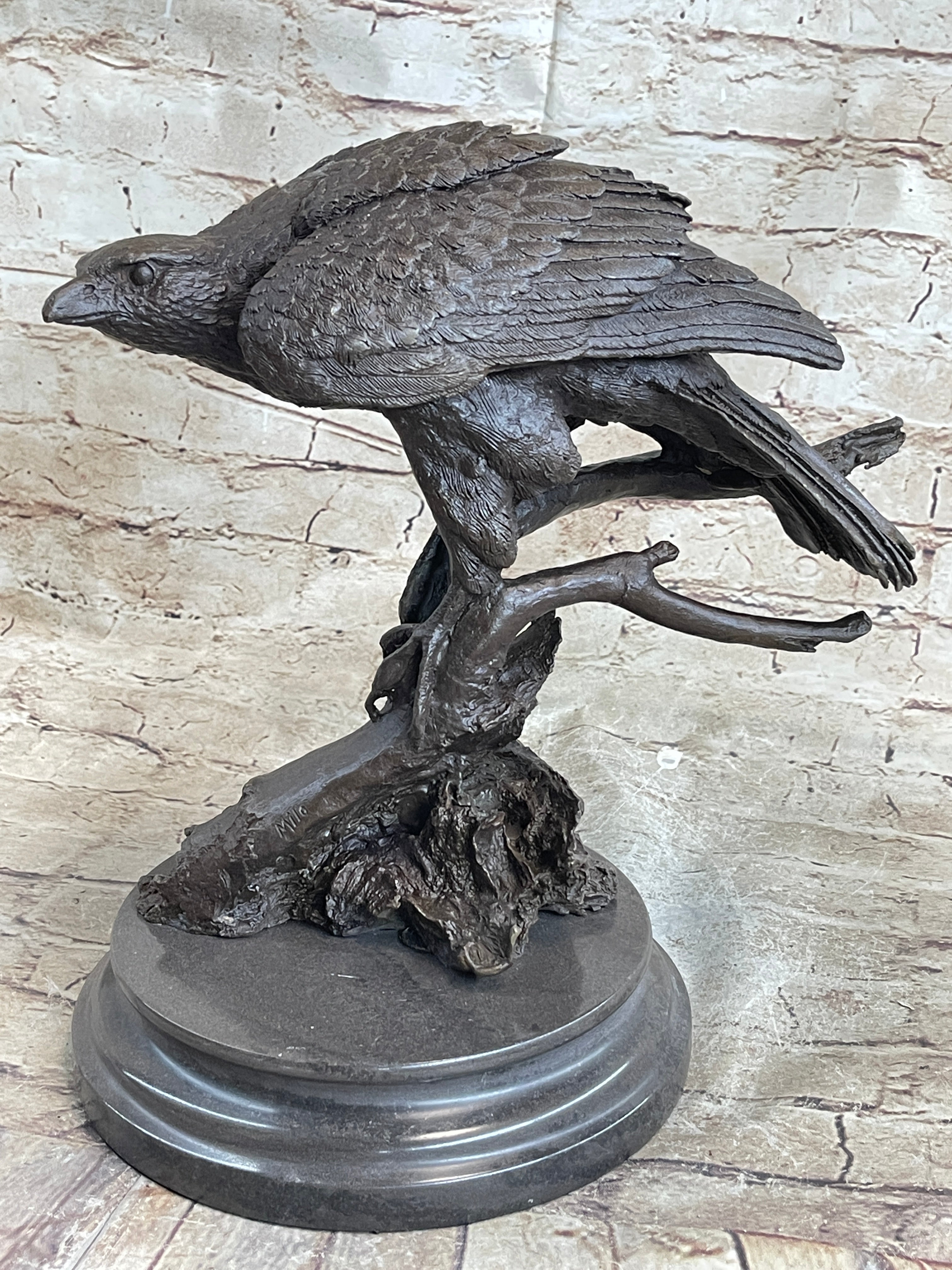 Handmade 100% Real Bronze Statue AMERICAN BALD EAGLE Figure Sculpture Figurine