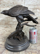Handmade 100% Real Bronze Statue AMERICAN BALD EAGLE Figure Sculpture Figurine