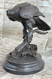 Handmade 100% Real Bronze Statue AMERICAN BALD EAGLE Figure Sculpture Figurine
