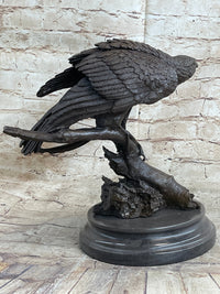 Handmade 100% Real Bronze Statue AMERICAN BALD EAGLE Figure Sculpture Figurine