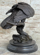 Handmade 100% Real Bronze Statue AMERICAN BALD EAGLE Figure Sculpture Figurine