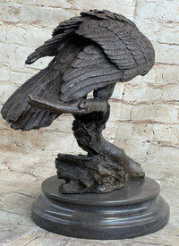 Handmade 100% Real Bronze Statue AMERICAN BALD EAGLE Figure Sculpture Figurine