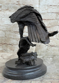 Handmade 100% Real Bronze Statue AMERICAN BALD EAGLE Figure Sculpture Figurine