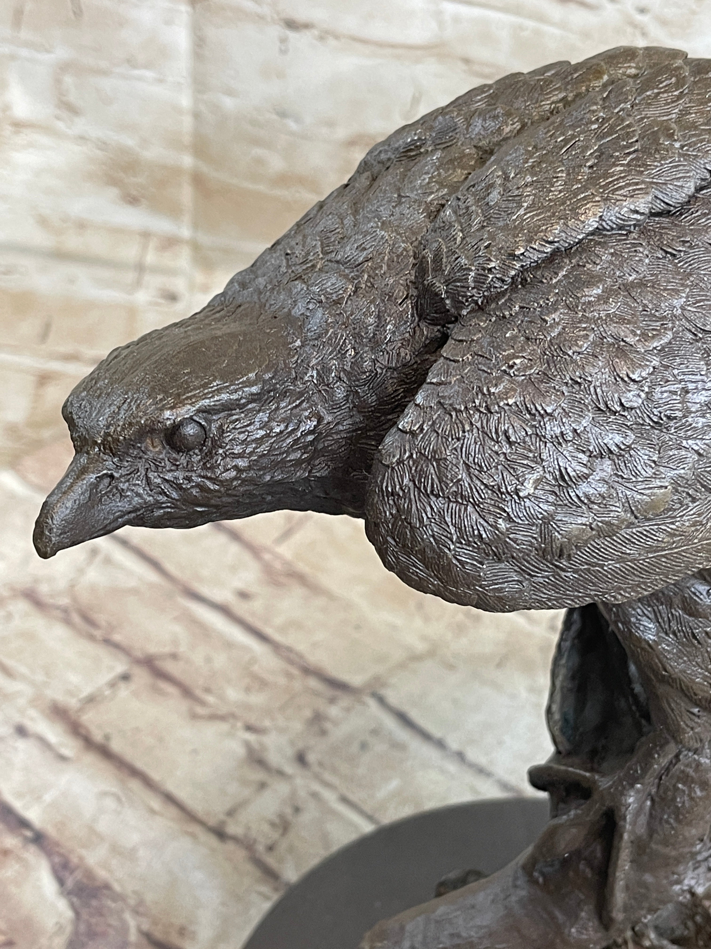 Handmade 100% Real Bronze Statue AMERICAN BALD EAGLE Figure Sculpture Figurine
