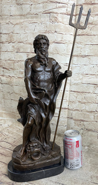 Atlantis POSEIDON Neptune Sea Greek God Marine Ocean Art Bronze Marble Statue