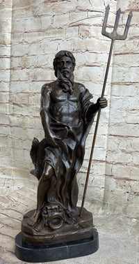 Atlantis POSEIDON Neptune Sea Greek God Marine Ocean Art Bronze Marble Statue