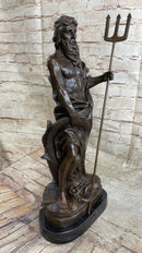 Atlantis POSEIDON Neptune Sea Greek God Marine Ocean Art Bronze Marble Statue