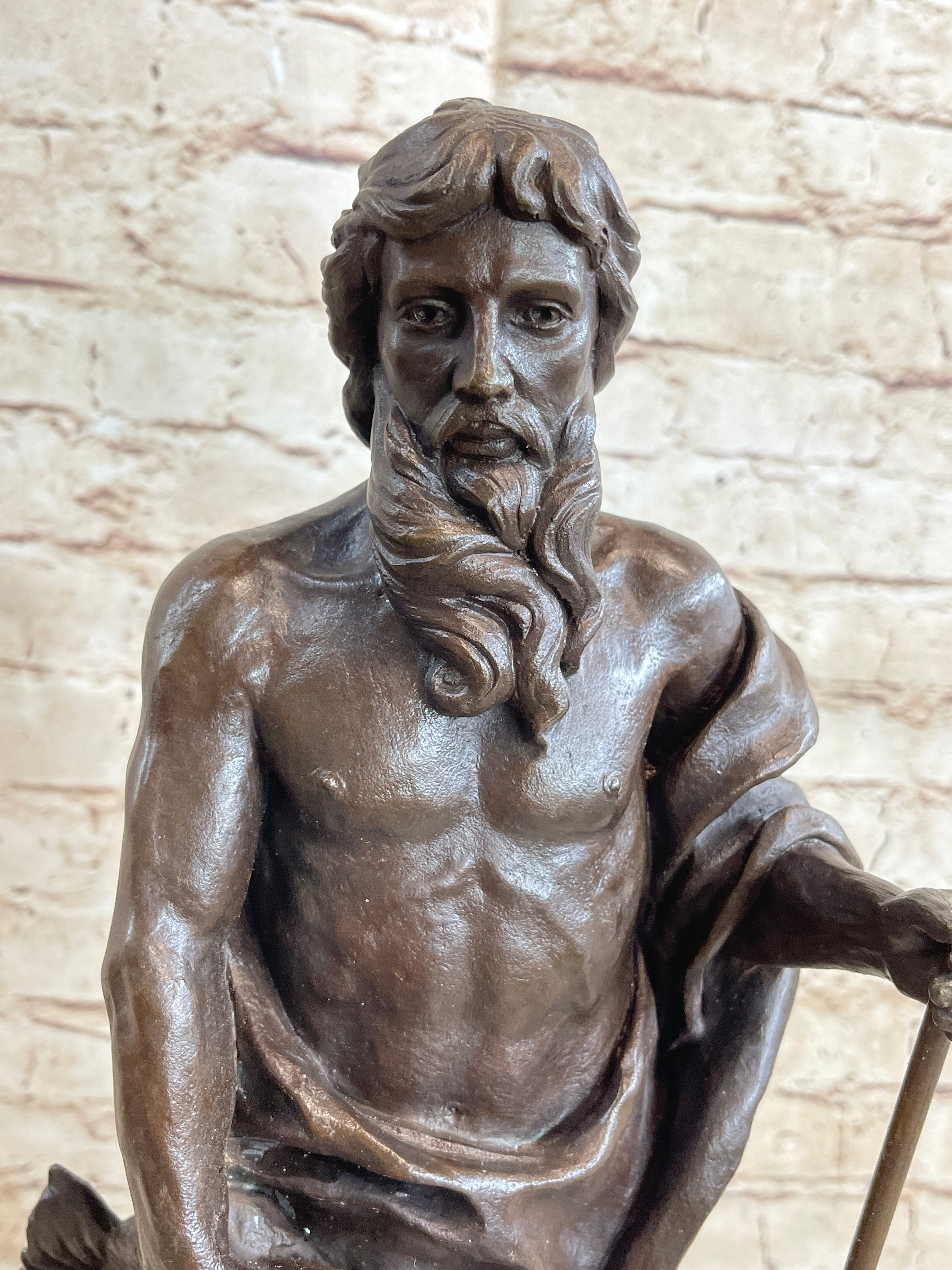 Atlantis POSEIDON Neptune Sea Greek God Marine Ocean Art Bronze Marble Statue