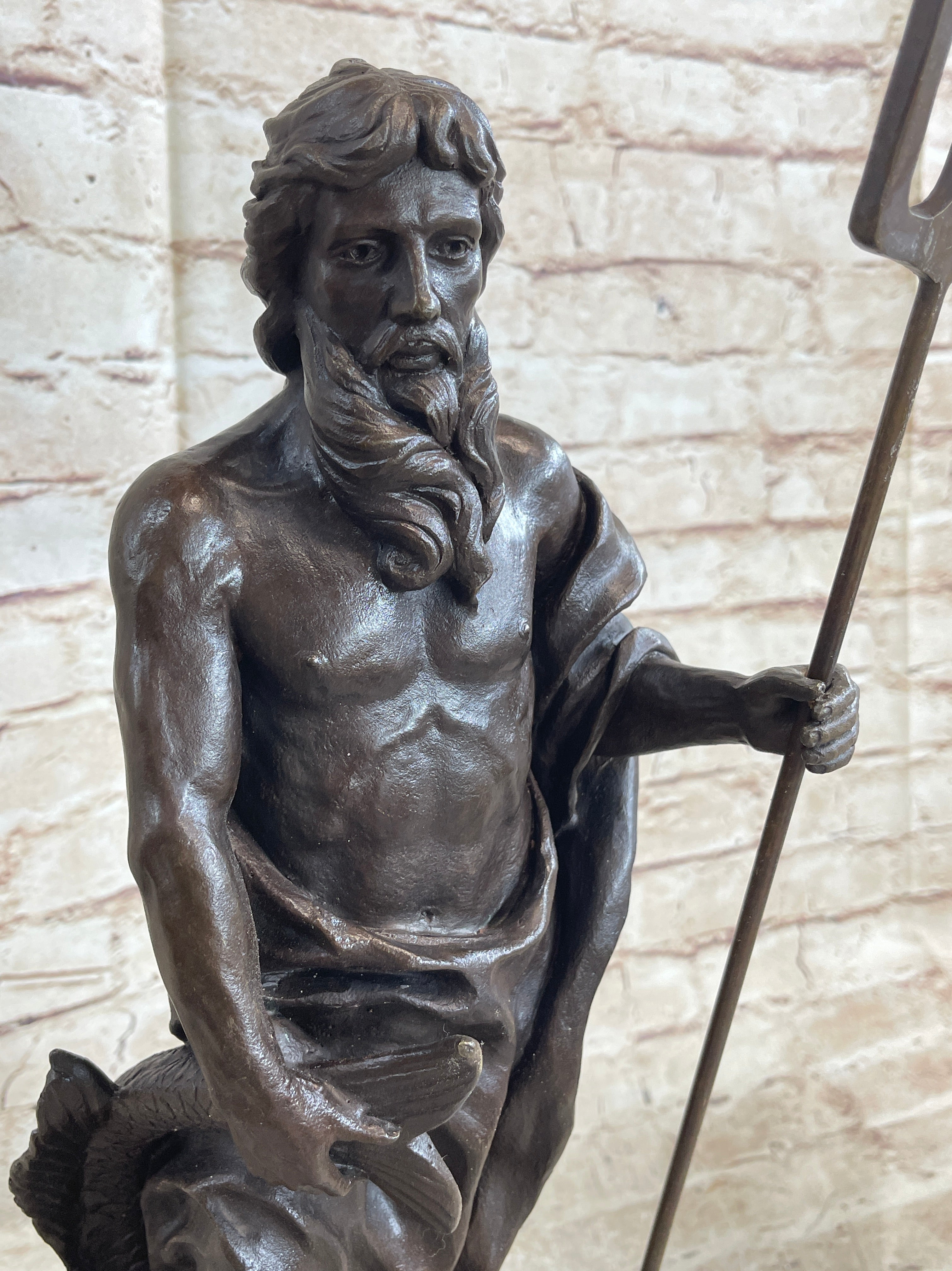 Atlantis POSEIDON Neptune Sea Greek God Marine Ocean Art Bronze Marble Statue