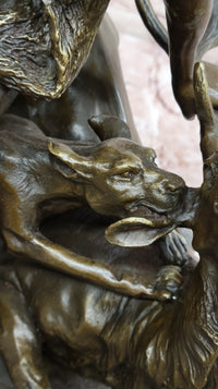 Hercules & Ceryneian Hind Deer Greek Mythology Bronze Sculpture