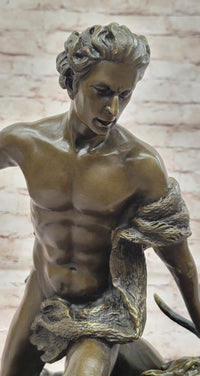 Hercules & Ceryneian Hind Deer Greek Mythology Bronze Sculpture