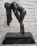 Vitaleh Nude Girl w/ Long Hair Bronze Sculpture Art