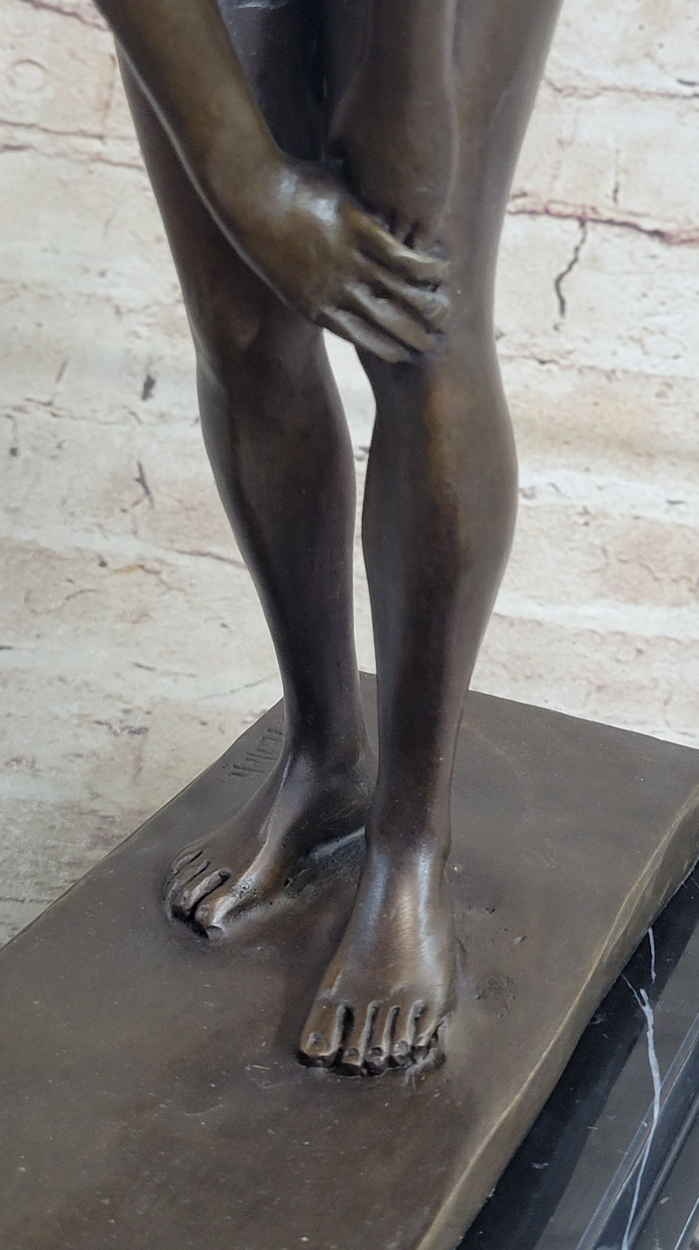Vitaleh Nude Girl w/ Long Hair Bronze Sculpture Art